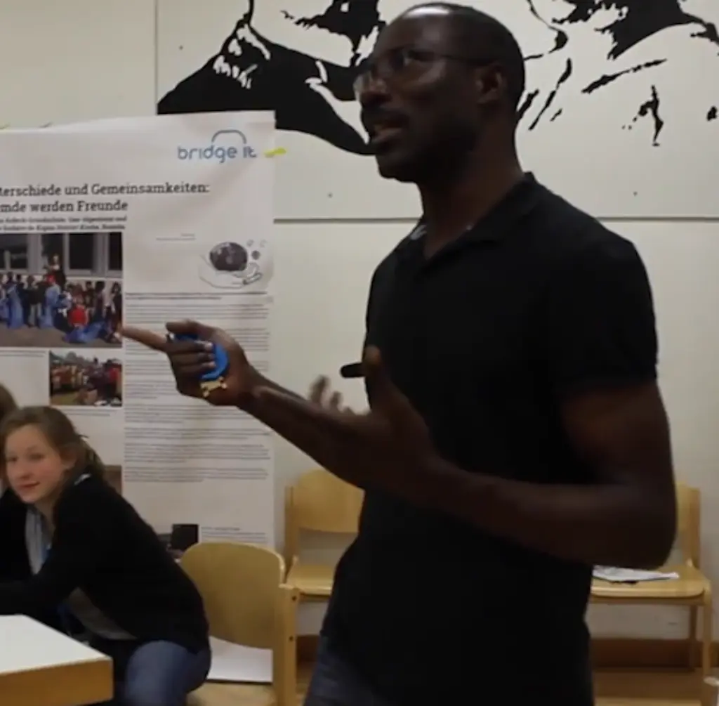 Foto von einem Vortrag zum Spiel.