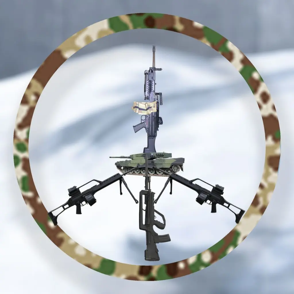 Peacezeichen aus Waffen