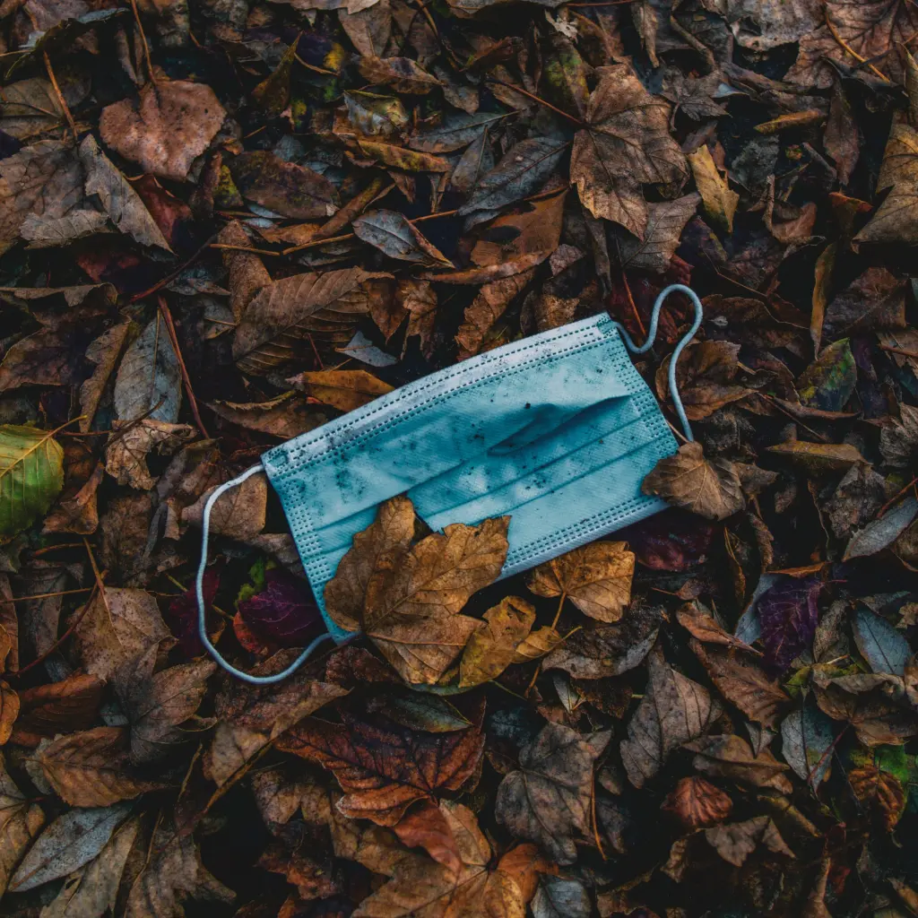 Mundschutz im Laub