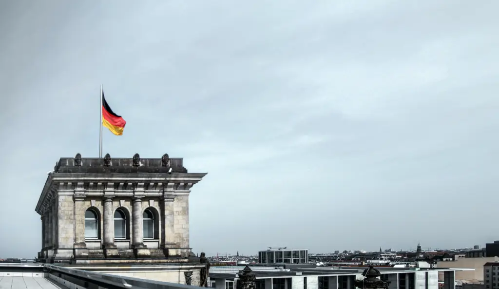 On top of the german Bundestag building.