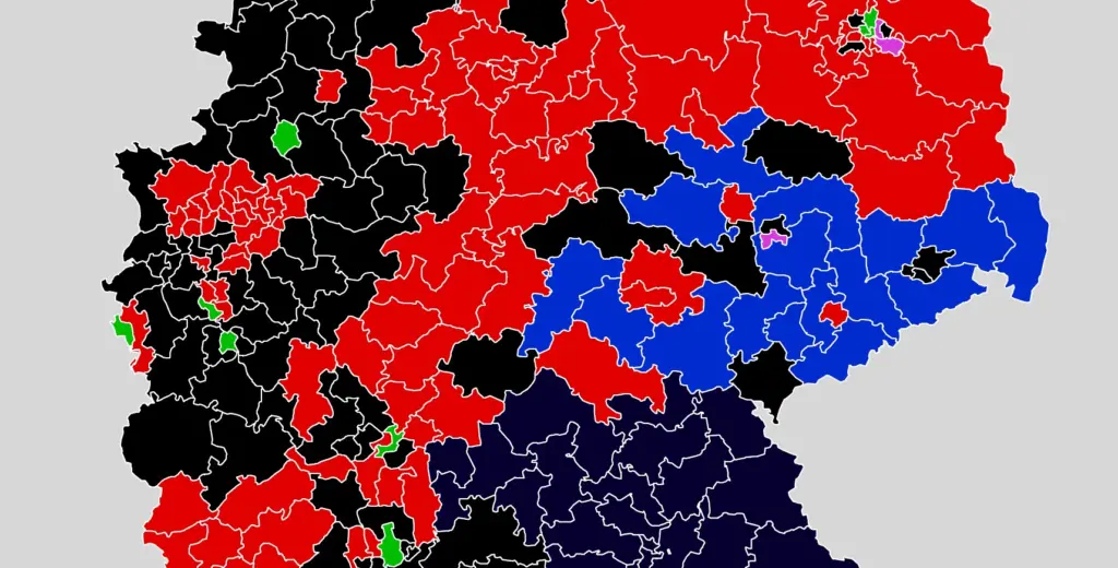 Aufmacher - Deutschlands 299 Wahlkreise waren noch nie so bunt (Grafik von Christopher Folz)