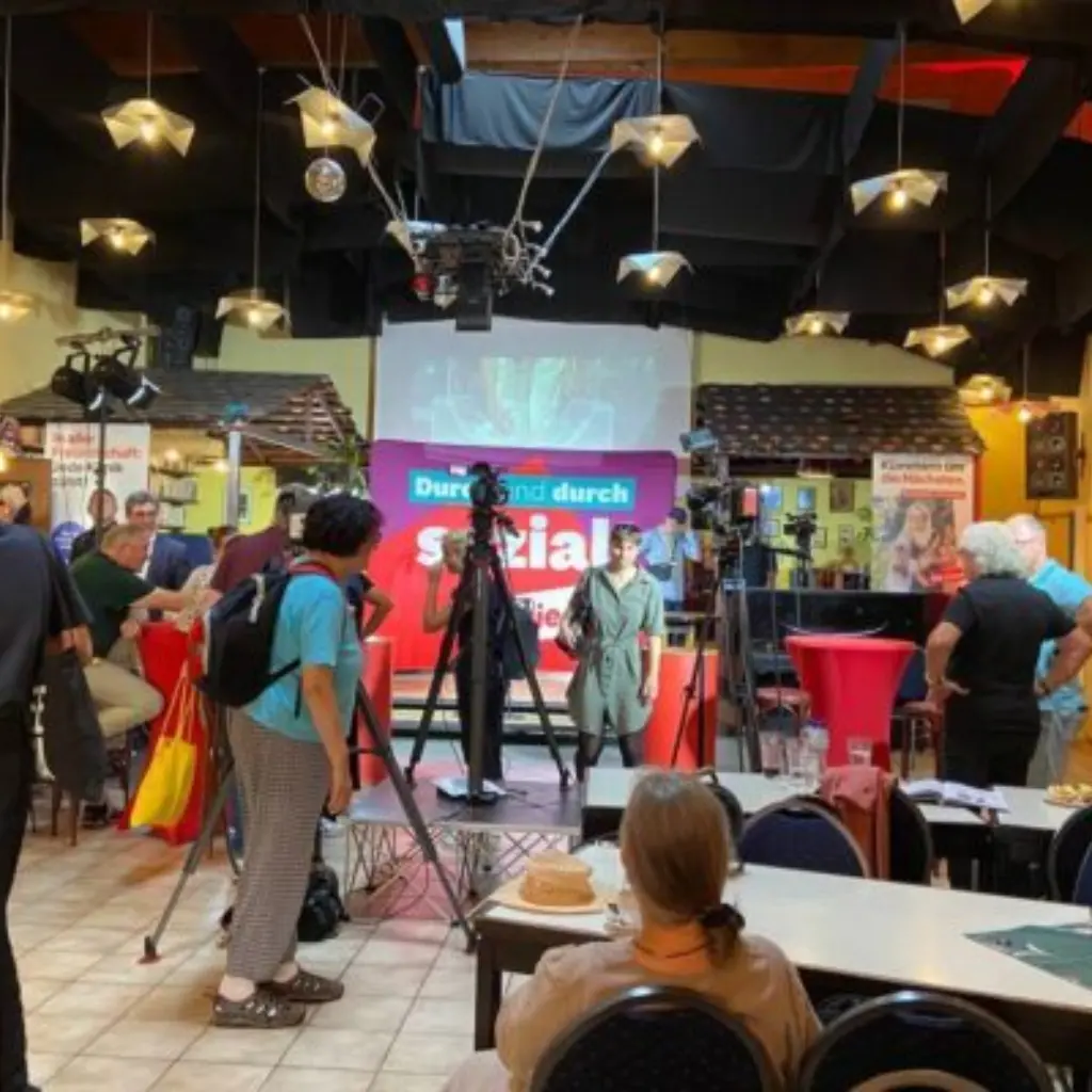 Wahlparty der Linken am Wahlabend der Sächsischen Landtagswahl. Foto: Jasper Kortmann