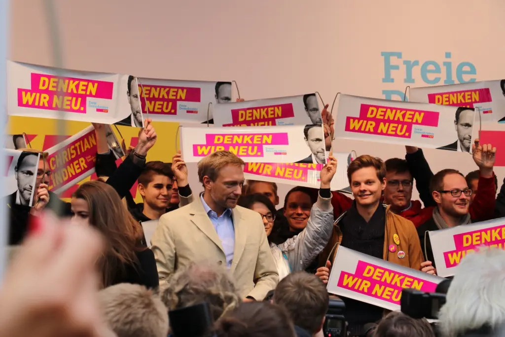 Parteivorsitzender Christian Lindner auf einer Wahlkampfveranstaltung